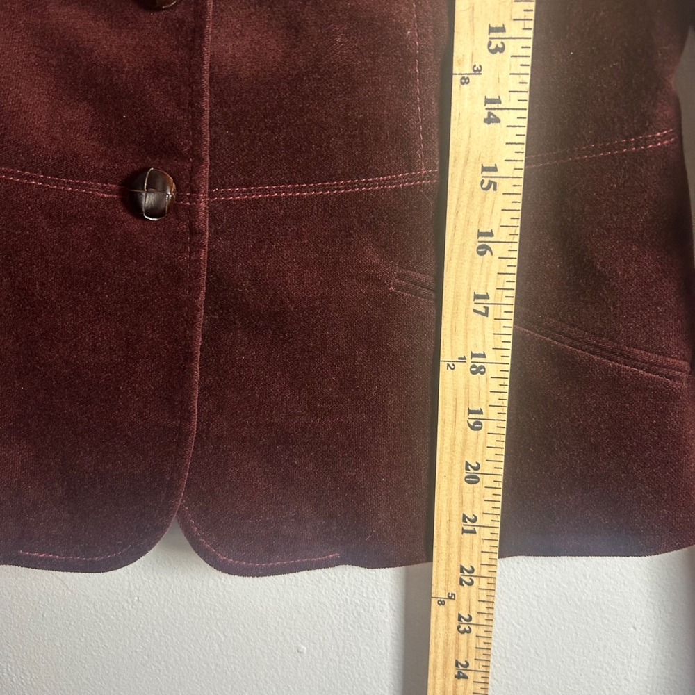 Talbots Petite Burgundy Velvet Blazer Jacket Women's 6P - Picture 4 of 7